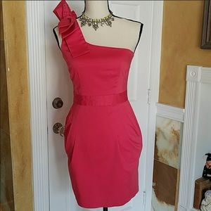 French Connection Coral One Shoulder Dress Size 2